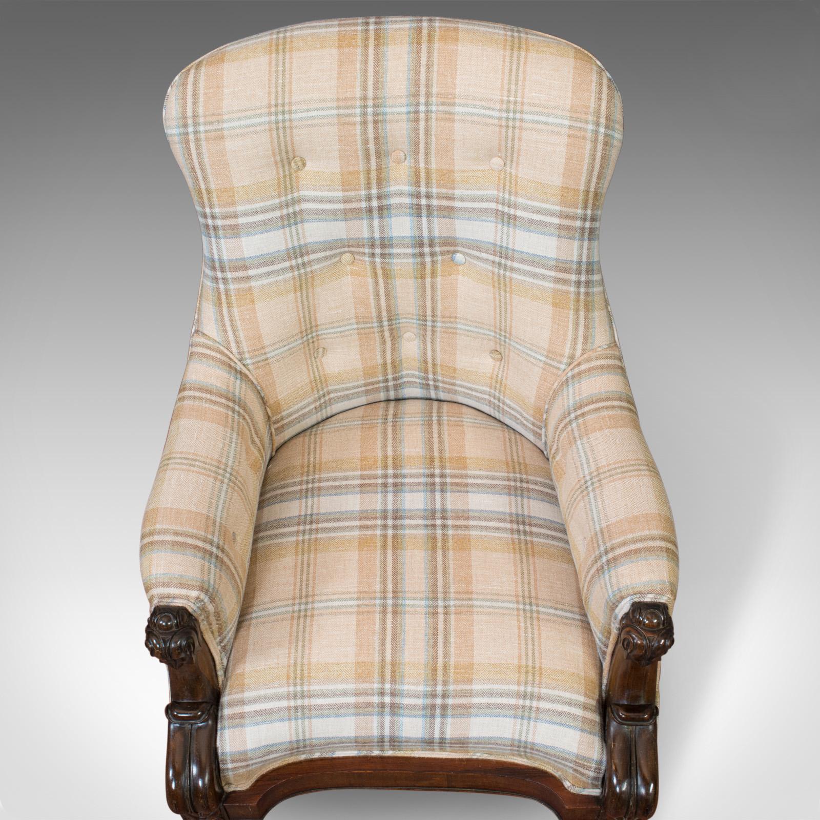 Antique Gentleman's Armchair, Rosewood, Fireside, Club Chair, William IV In Good Condition In Hele, Devon, GB