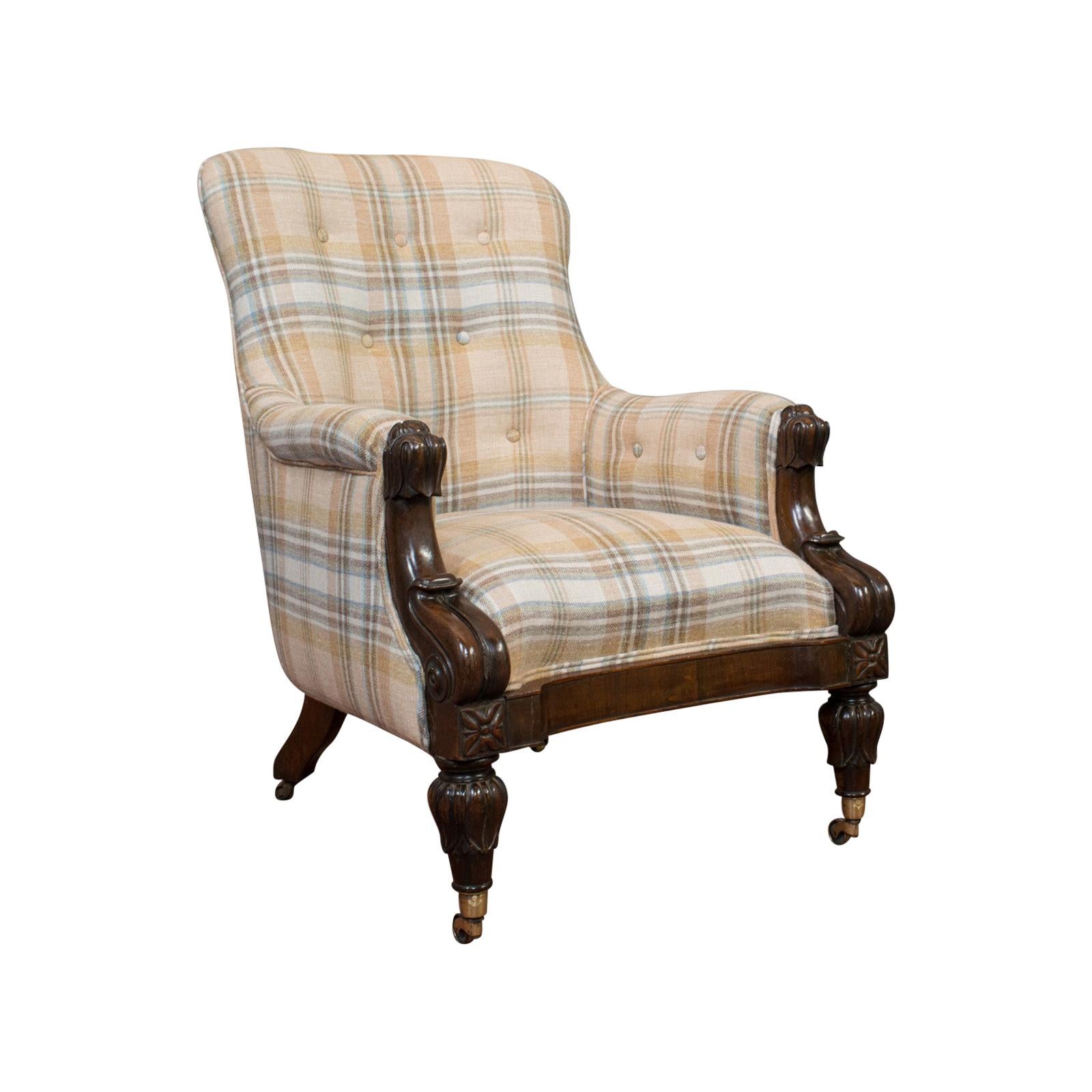 Antique Gentleman's Armchair, Rosewood, Fireside, Club Chair, William IV