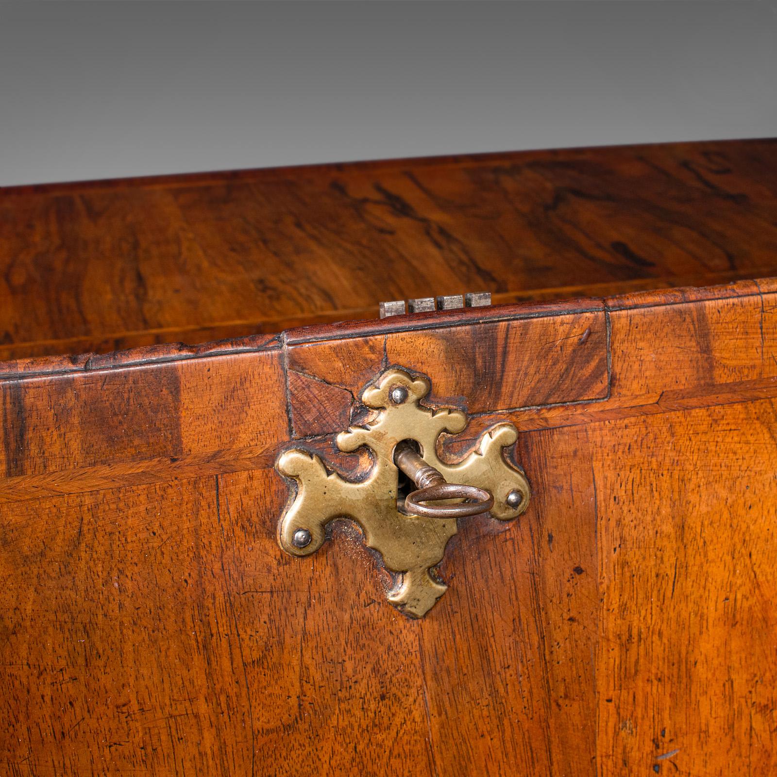 Antique Gentleman's Bureau, English, Walnut, Writing Desk, Secretaire, Georgian For Sale 4