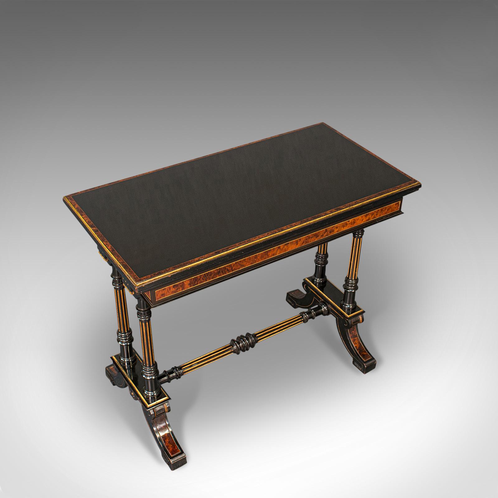 Mahogany Antique Card Table, Ebonised, Games, Gillow & Co, Aesthetic Period, Circa 1875