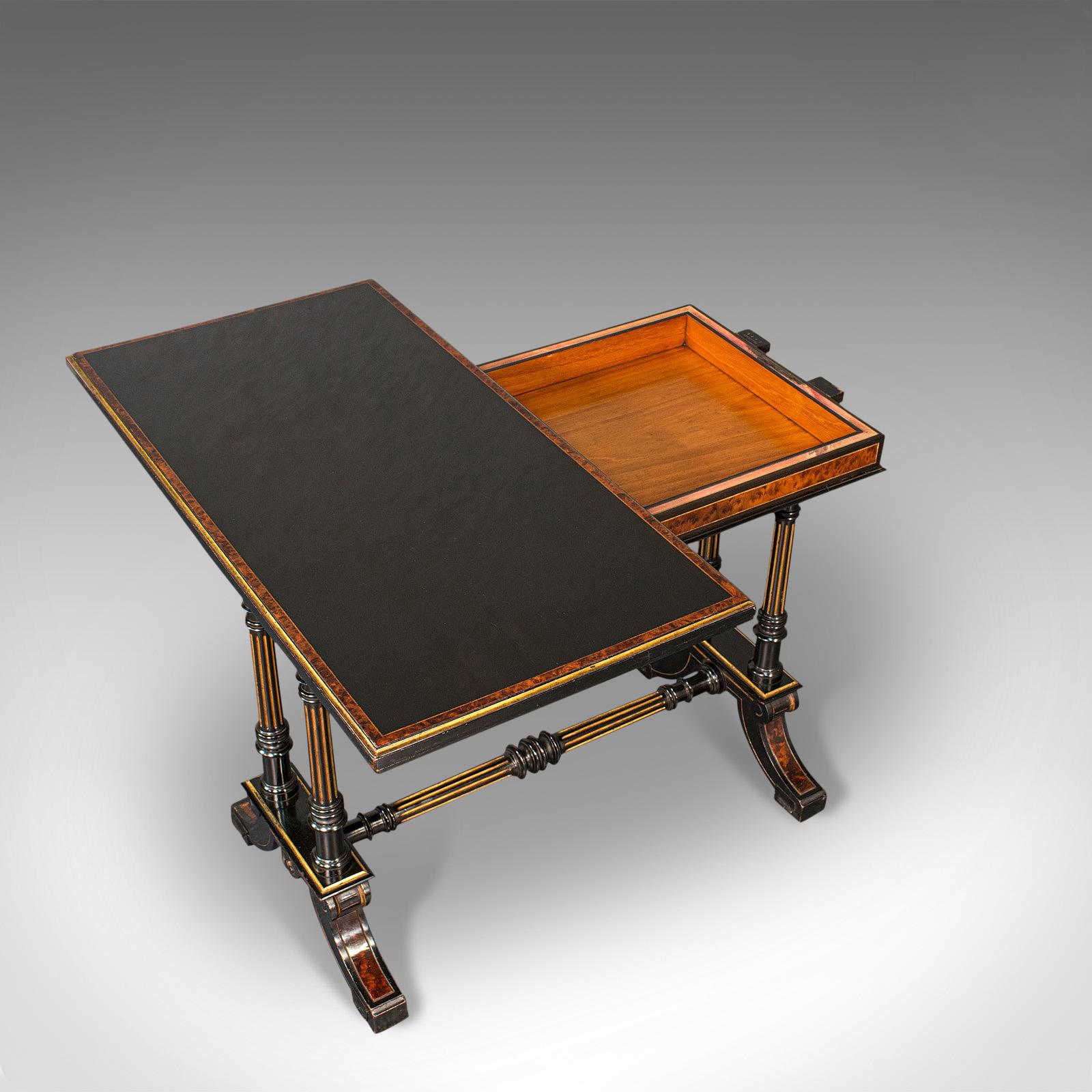 Antique Card Table, Ebonised, Games, Gillow & Co, Aesthetic Period, Circa 1875 1