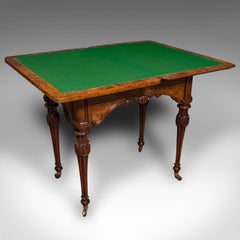 Antique Gentleman's Card Table, English Walnut, Games, James Phillips, Victorian