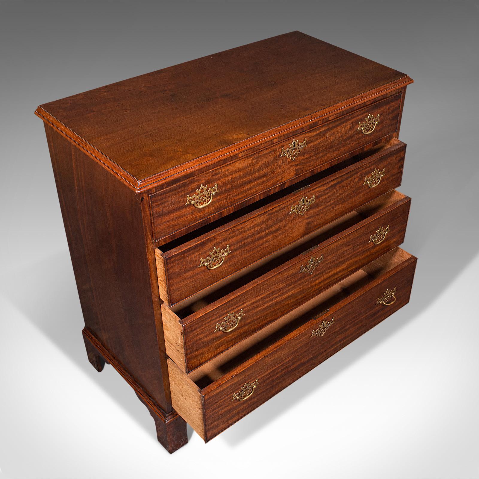18th Century Antique Gentleman's Chest of Drawers, English, Mahogany, Bedroom, Georgian, 1800 For Sale