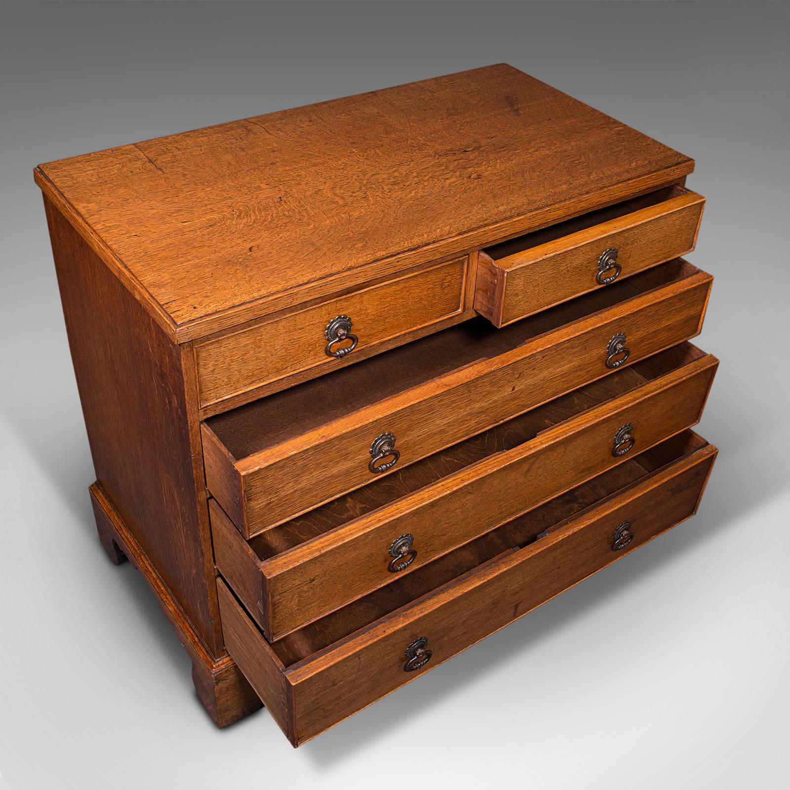 Antique Gentleman's Chest of Drawers, English, Oak, Tallboy, Georgian, c.1800 2