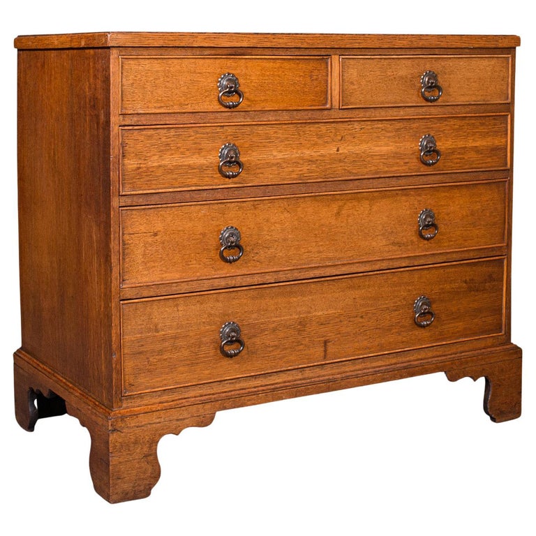 Antique Gentleman's Chest of Drawers, English, Oak, Tallboy,