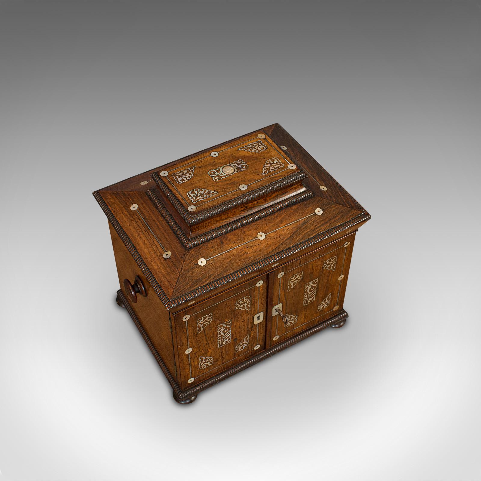 Antique Gentleman's Correspondence Box, Campaign, Travel Case, Regency 1