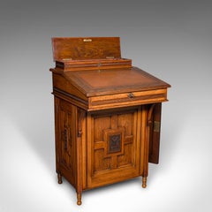 Antiquité Bureau Victorien Davenport, anglais, en noyer, pour homme, C.1880