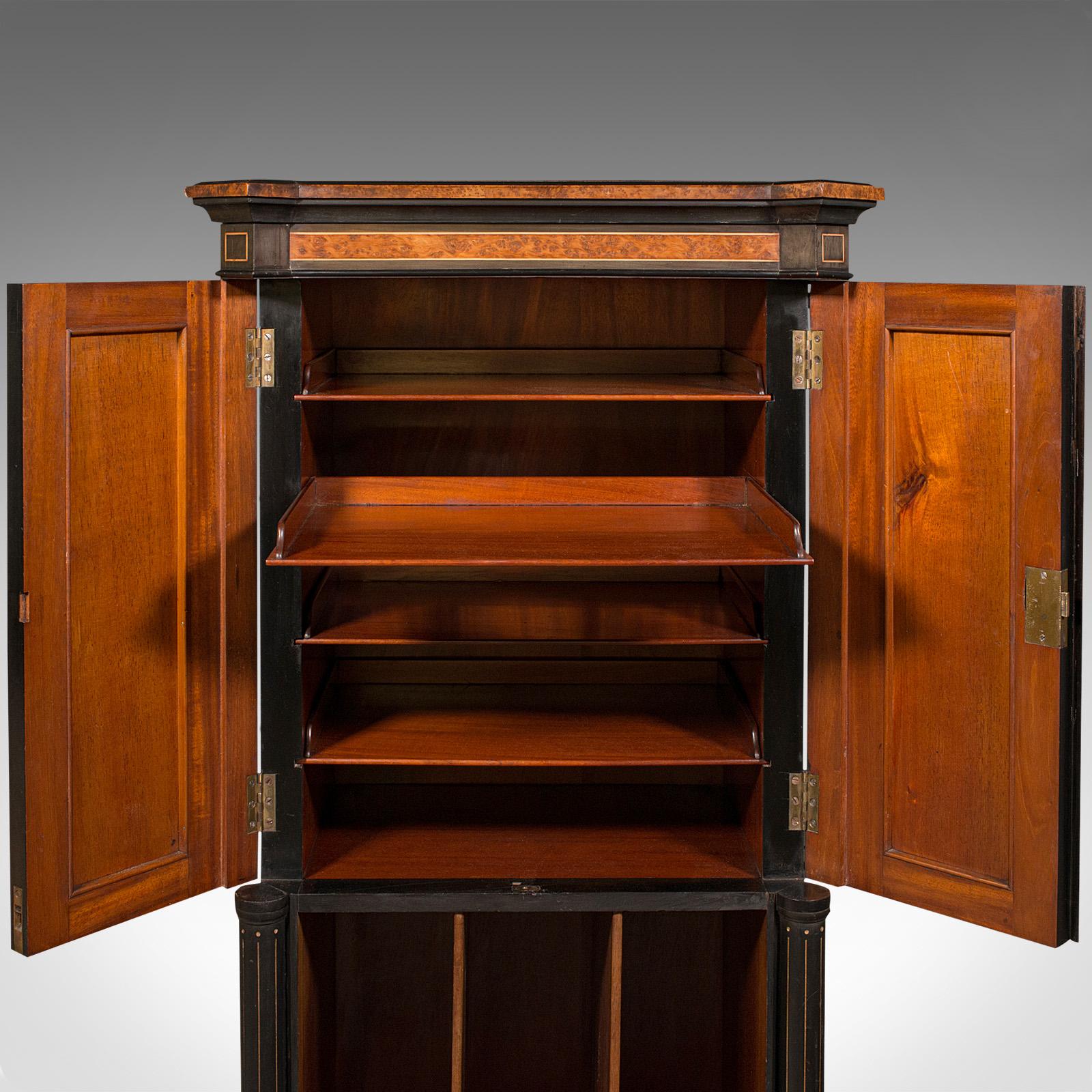 Antique Gentleman's Folio Cabinet, English, Birds Eye Maple, Decorative, Regency For Sale 1