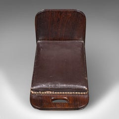 Tabouret de gentleman ancien, anglais, cuir, repose-pieds d'appoint géorgien