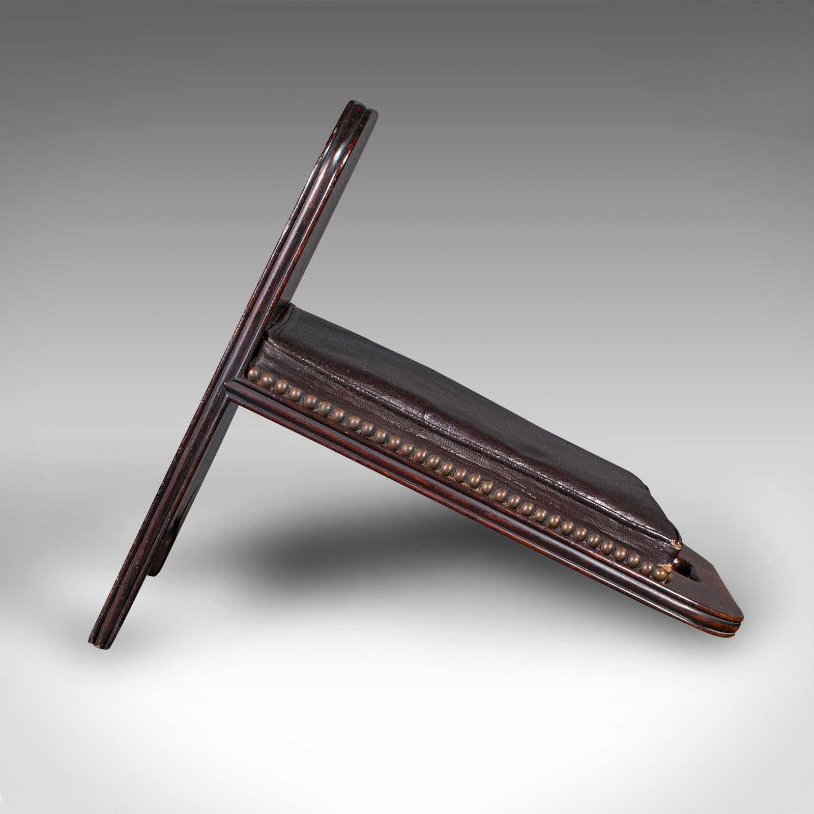 British Antique Gentleman's Gout Stool, English, Leather, Occasional Foot Rest, Georgian