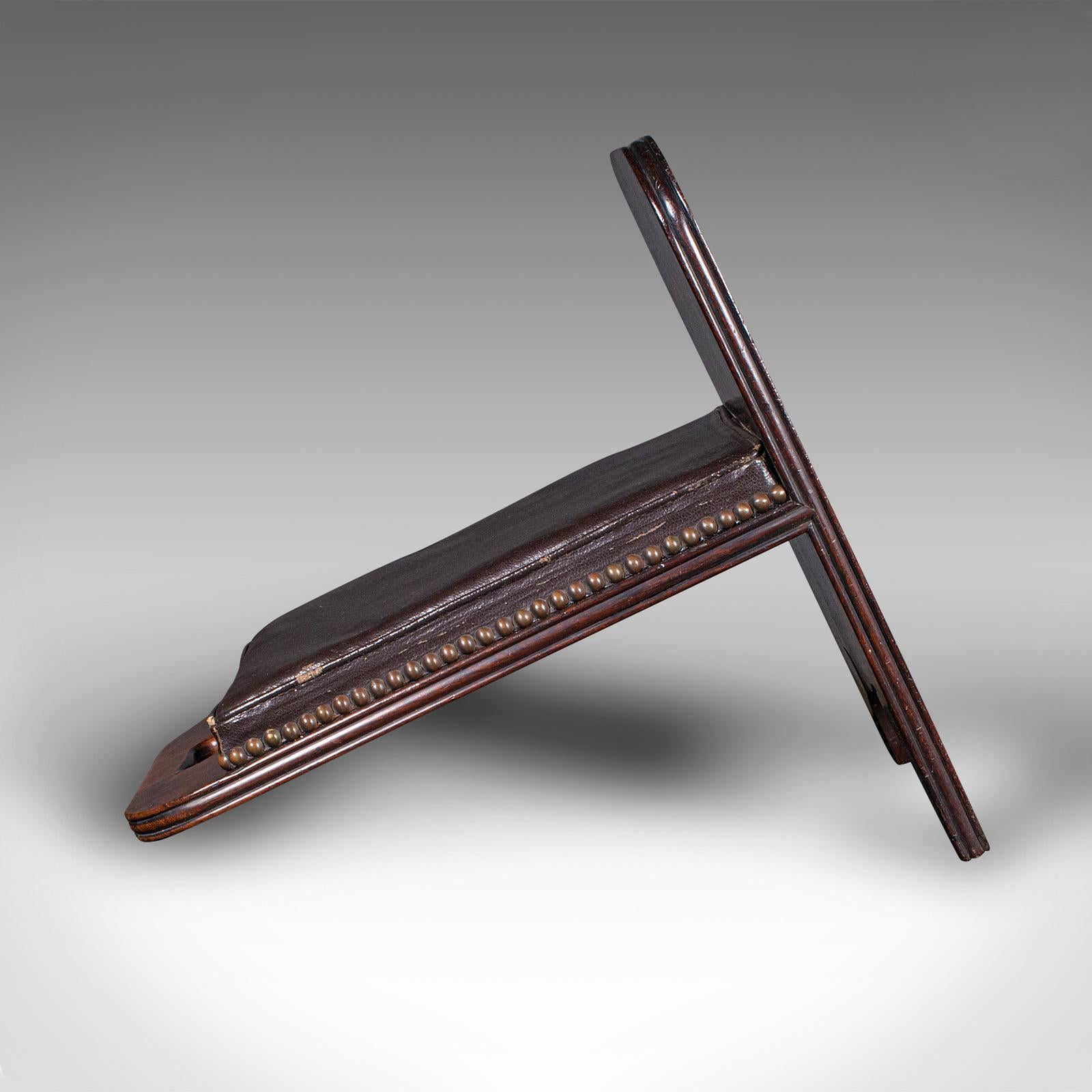 18th Century Antique Gentleman's Gout Stool, English, Leather, Occasional Foot Rest, Georgian