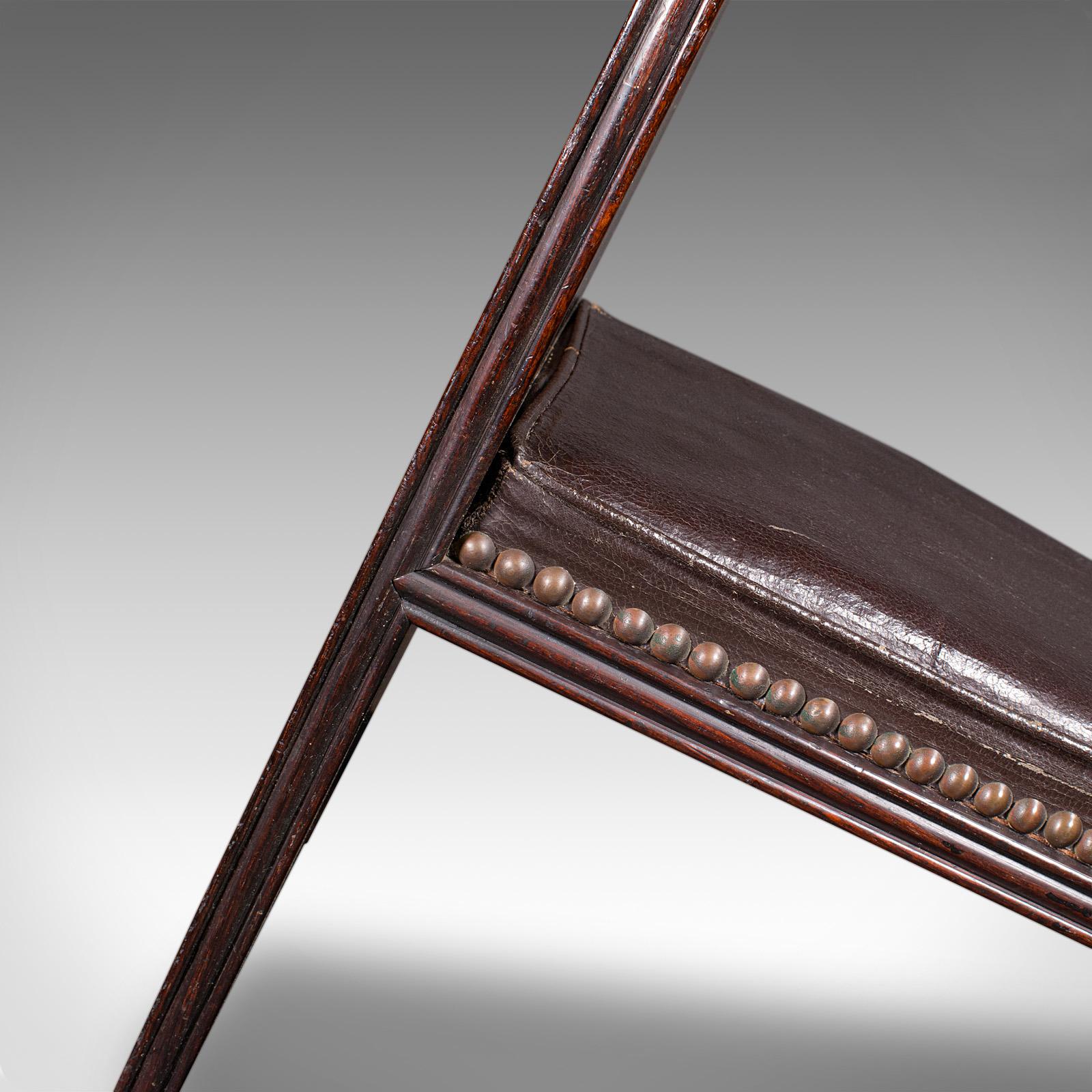 Antique Gentleman's Gout Stool, English, Leather, Occasional Foot Rest, Georgian 3
