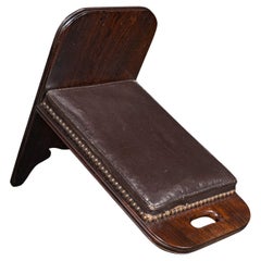 Antique Gentleman's Gout Stool, English, Leather, Occasional Foot Rest, Georgian