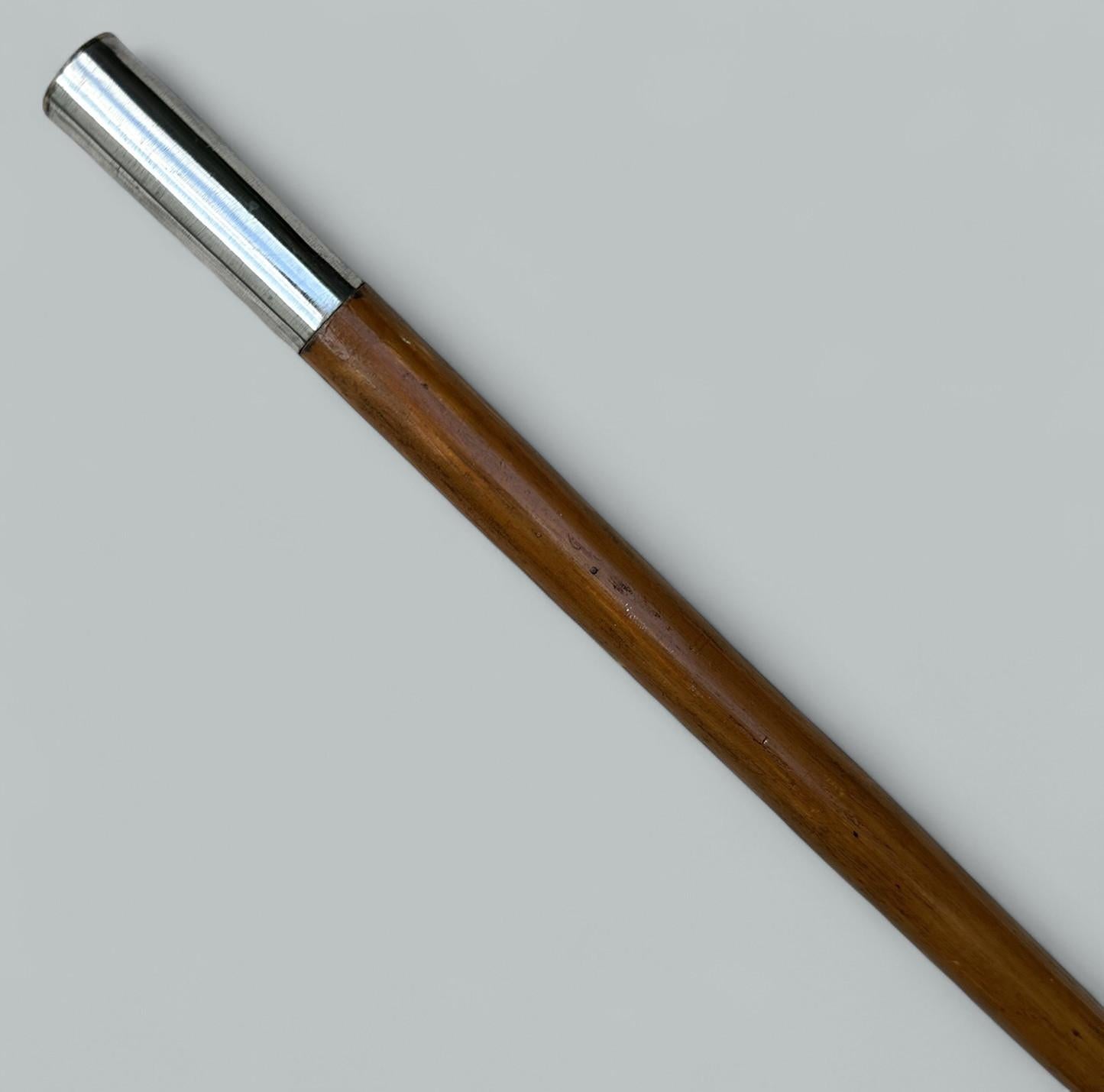 Antiguo bastón de caballero para medir caballos Bastón de plata de ley Artilugio 19C siglo XIX en venta