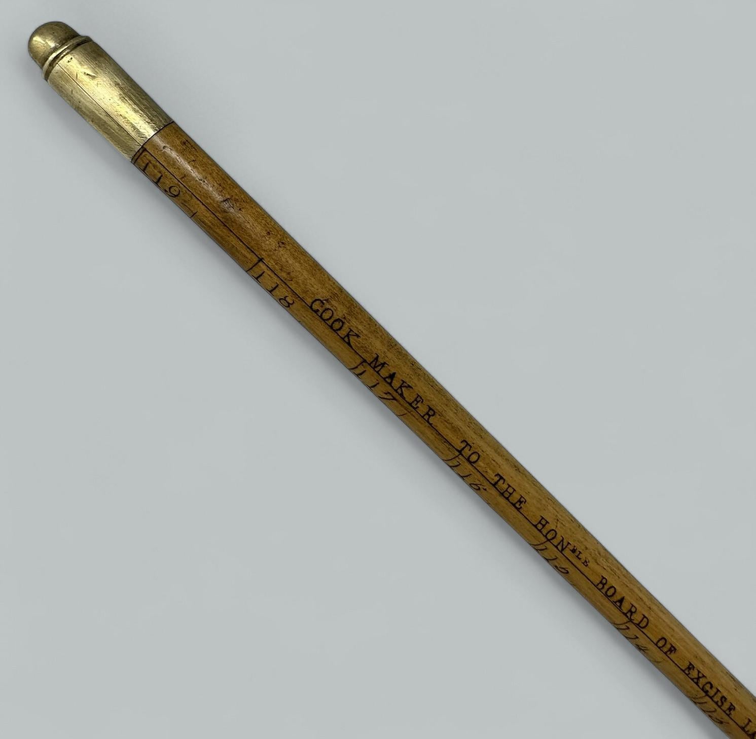 Antique Gentlemans Ladys Gadget Medición Bastón de bambú inglés Bastón RARO Latón en venta