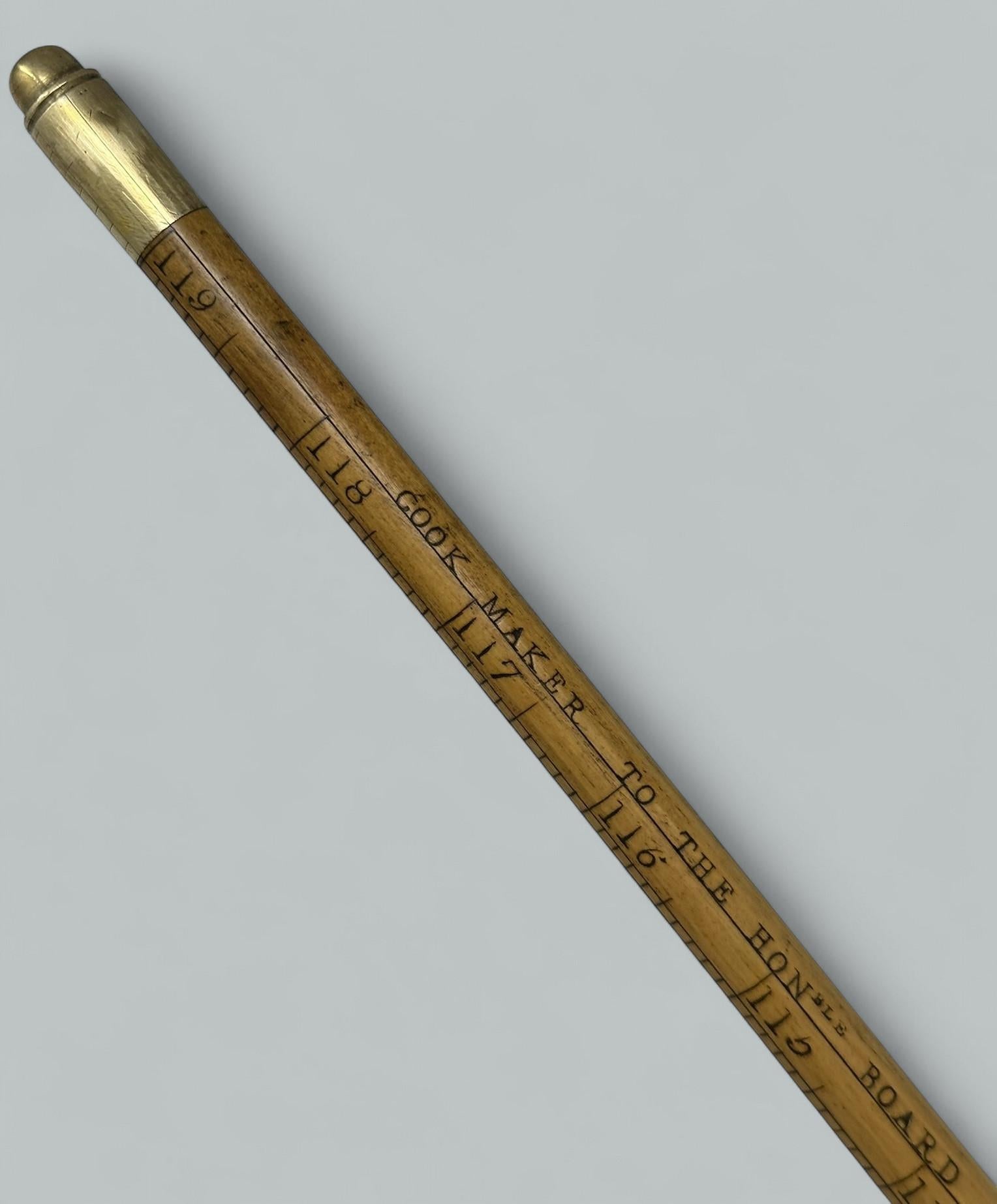 Antique Gentlemans Ladys Gadget Medición Bastón de bambú inglés Bastón RARO en venta 2