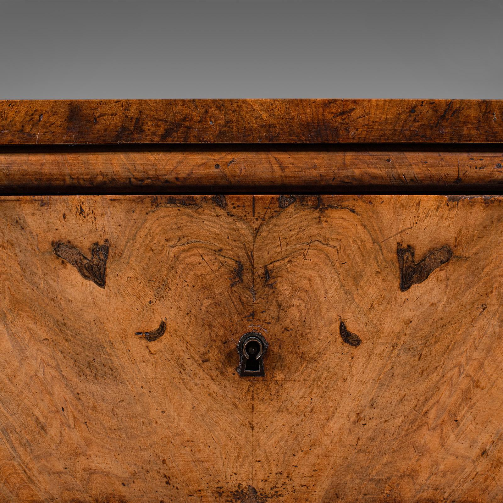 Antique Gentleman's Lowboy, English, Burr Walnut, Chest of Drawers, Georgian 2