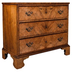 Antique Gentleman's Lowboy, English, Burr Walnut, Chest of Drawers, Georgian