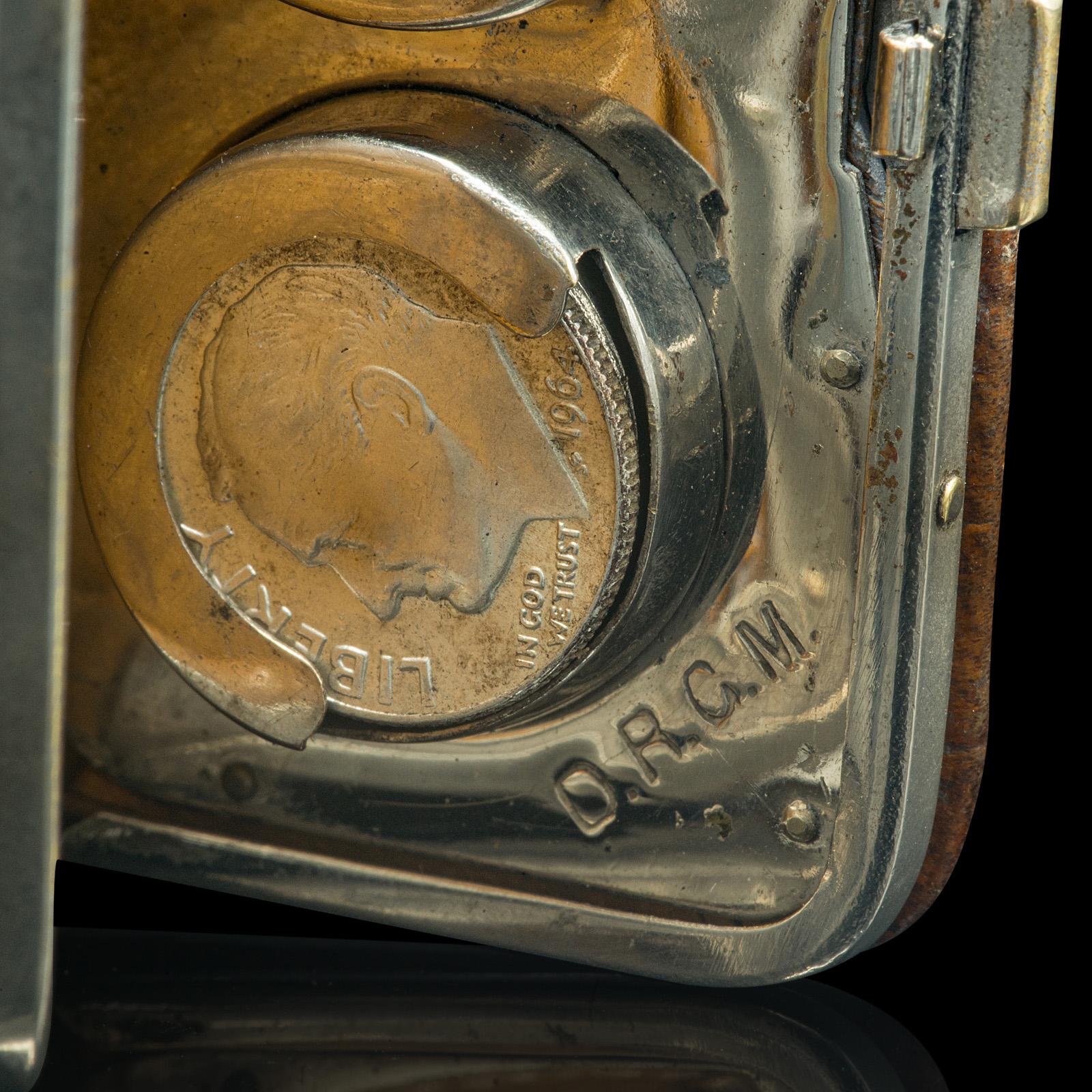 Antique Gentleman's Money Clip, German, Leather, Pocket Coin Holder, Edwardian For Sale 5