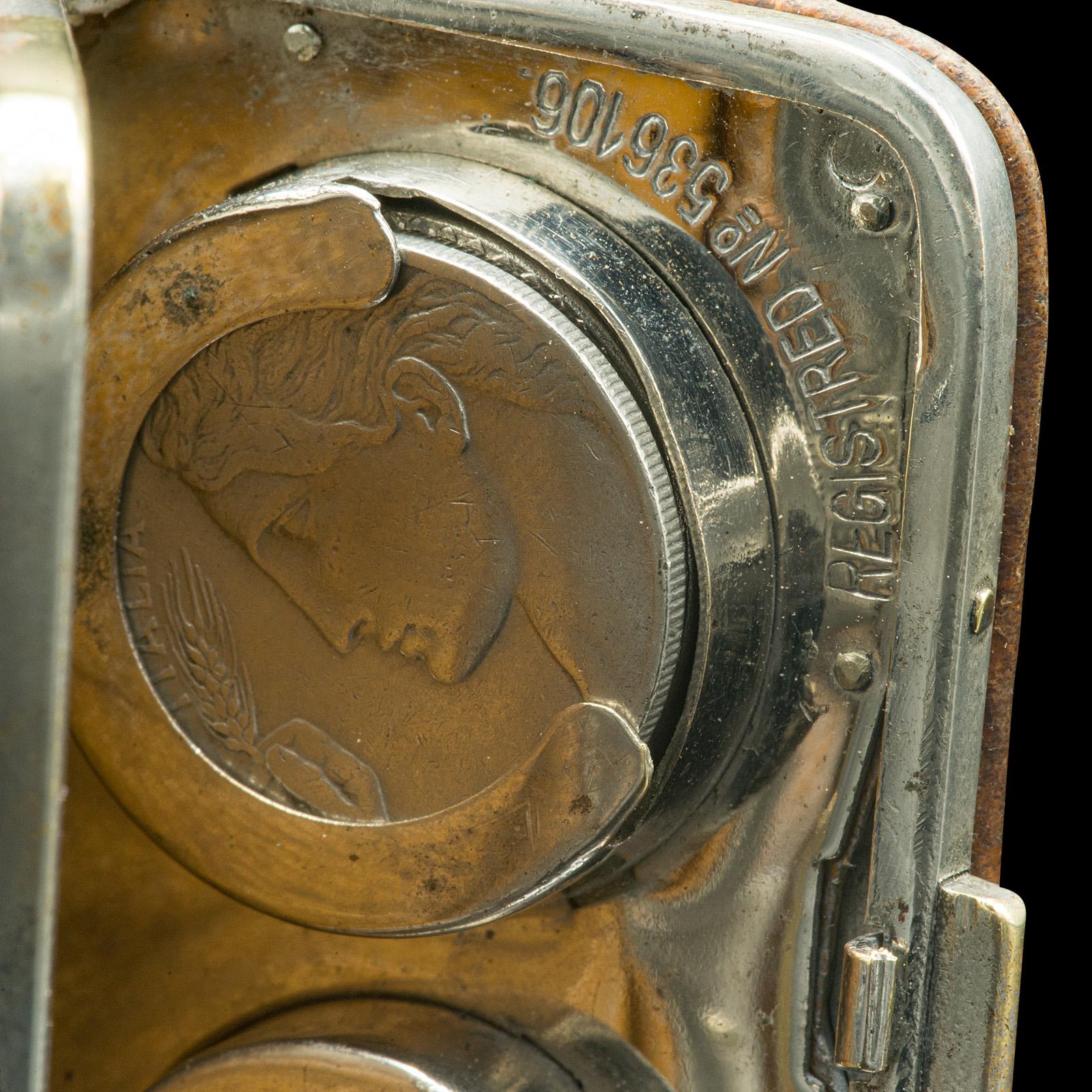 Antique Gentleman's Money Clip, German, Leather, Pocket Coin Holder, Edwardian For Sale 3