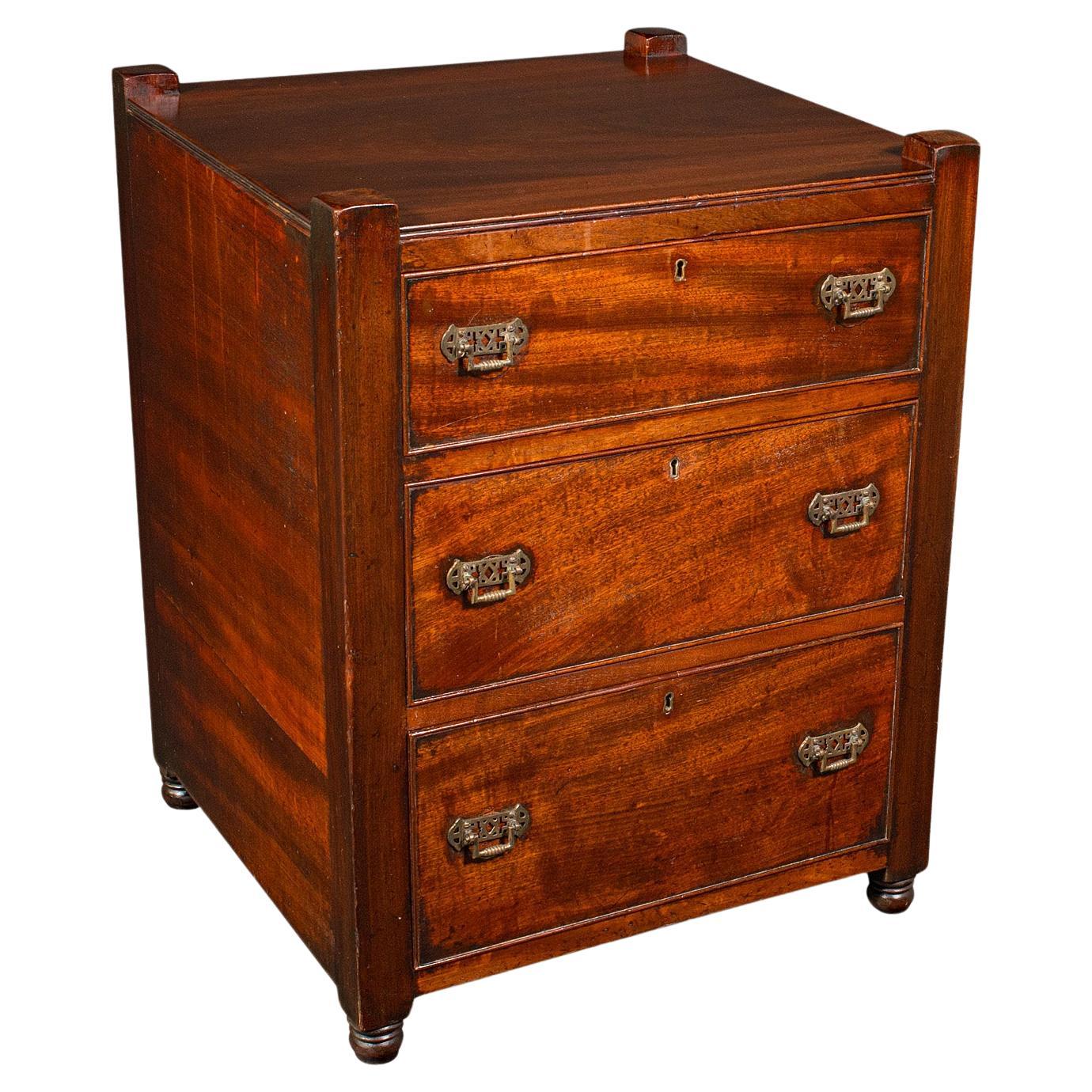 Antique Gentleman's Nightstand, English, Bedside Chest of Drawers, Georgian For Sale