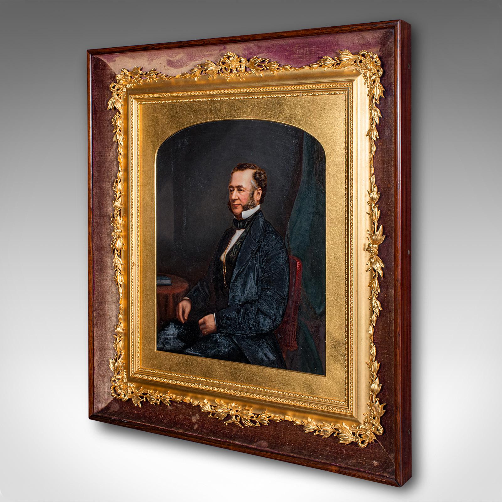 British Antique Gentleman's Portrait, English School, Framed, Painting, Art, Edwardian For Sale