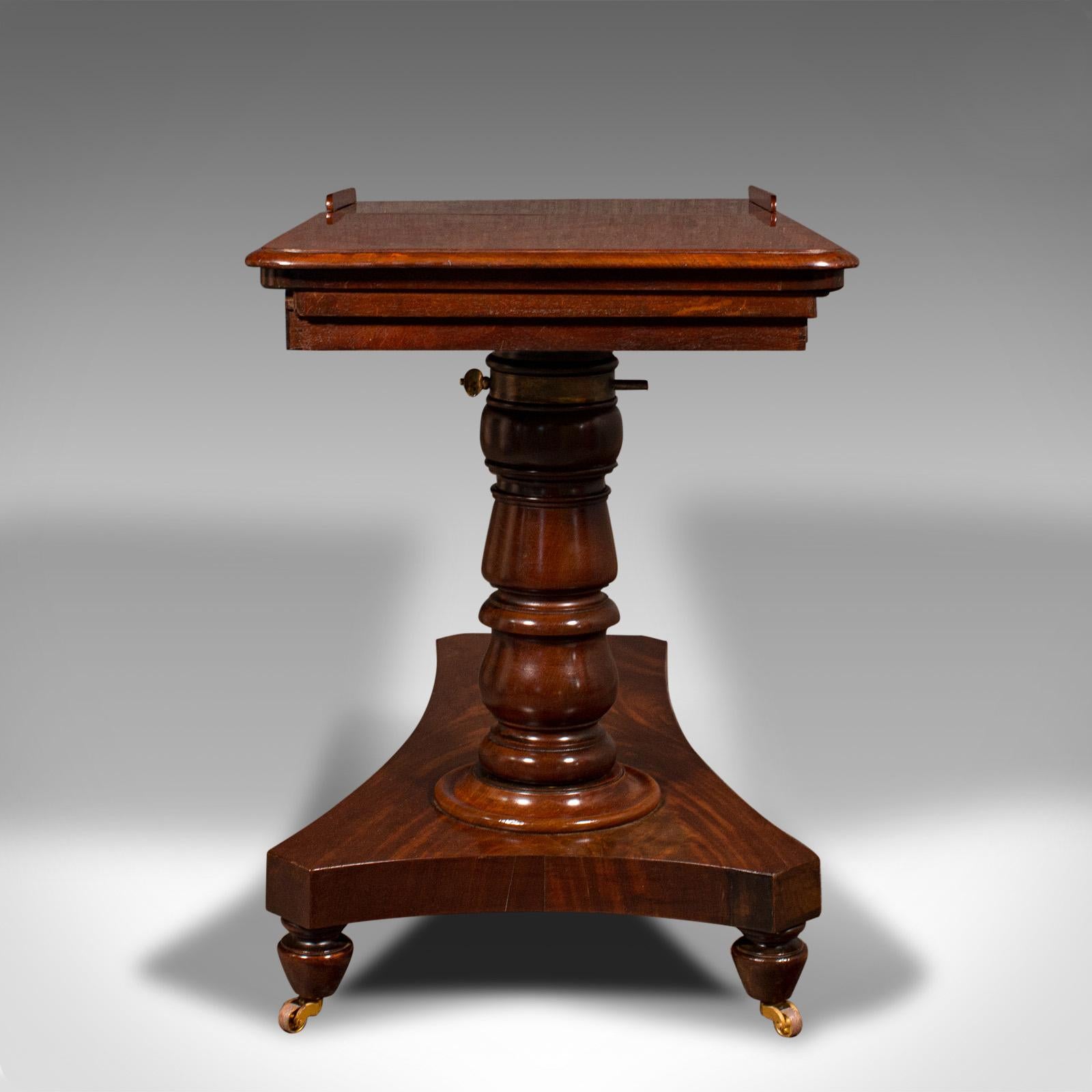 Antique Gentleman's Reading Table, English, Adjustable, Writing Desk, Victorian 1