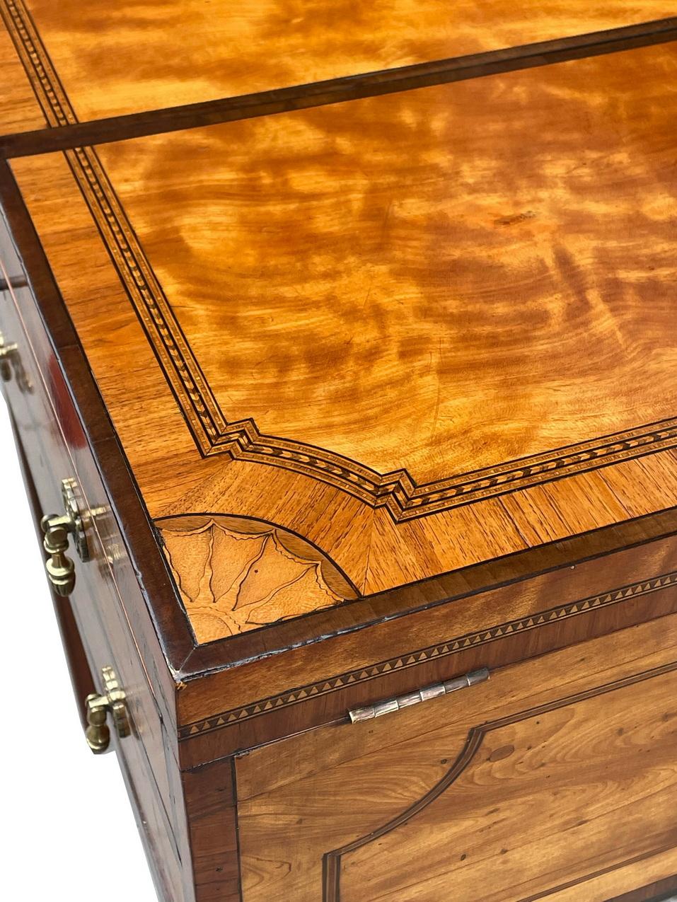 Regency Antique Gentlemans Satinwood Rosewood Crossbanded Speciman Cabinet Early 19th Ct For Sale
