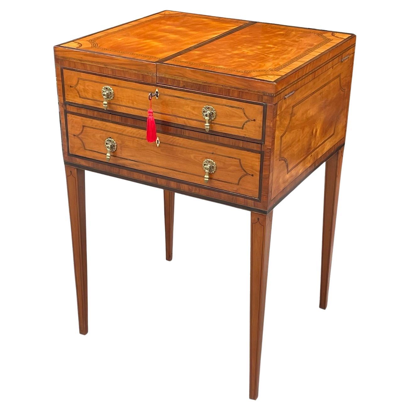 Antiguo gabinete de caballero de madera de palisandro satinado con bandas cruzadas de especimen principios del siglo XIX
