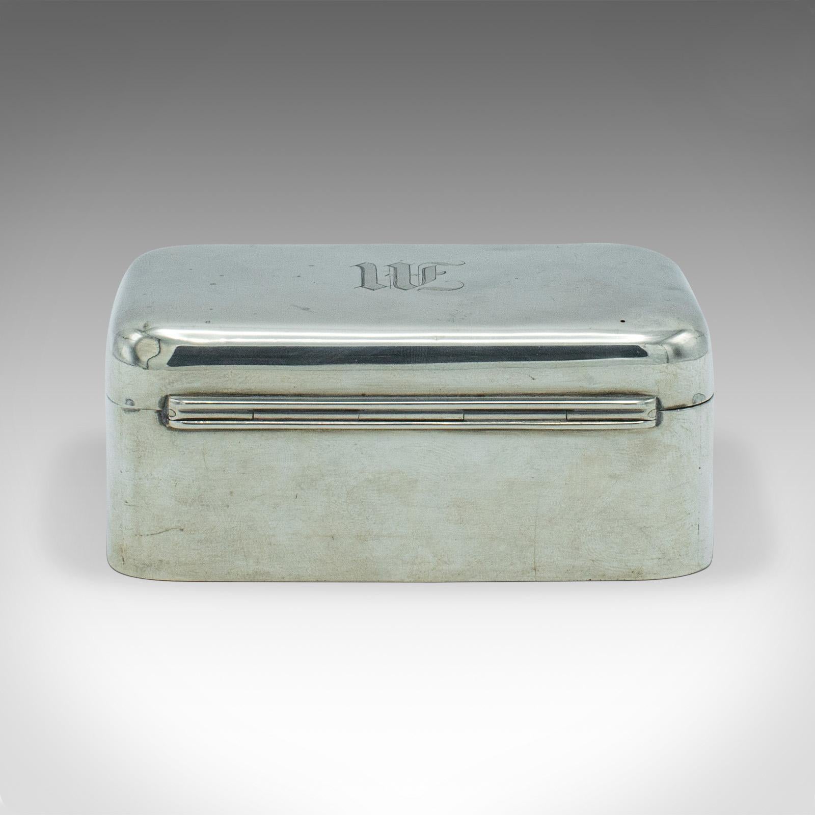 Sterling Silver Antique Gentleman's Soap Case, English, Silver, Travelling Box, Edwardian, 1910