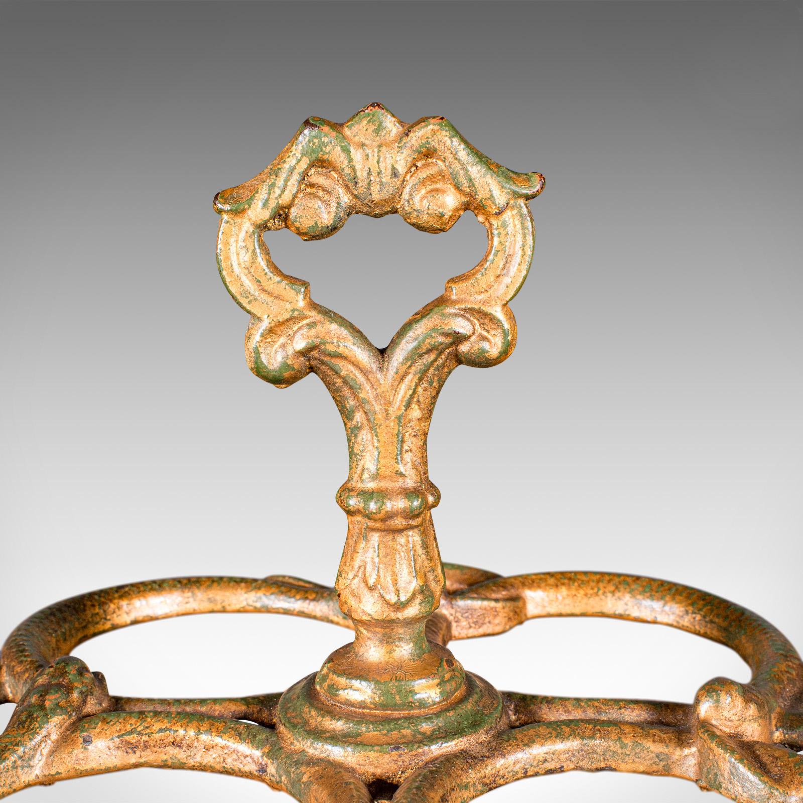 Métal Antiquity Gentleman's Stick Stand, English, Hallway Umbrella Loop, Victorian, 1860 en vente