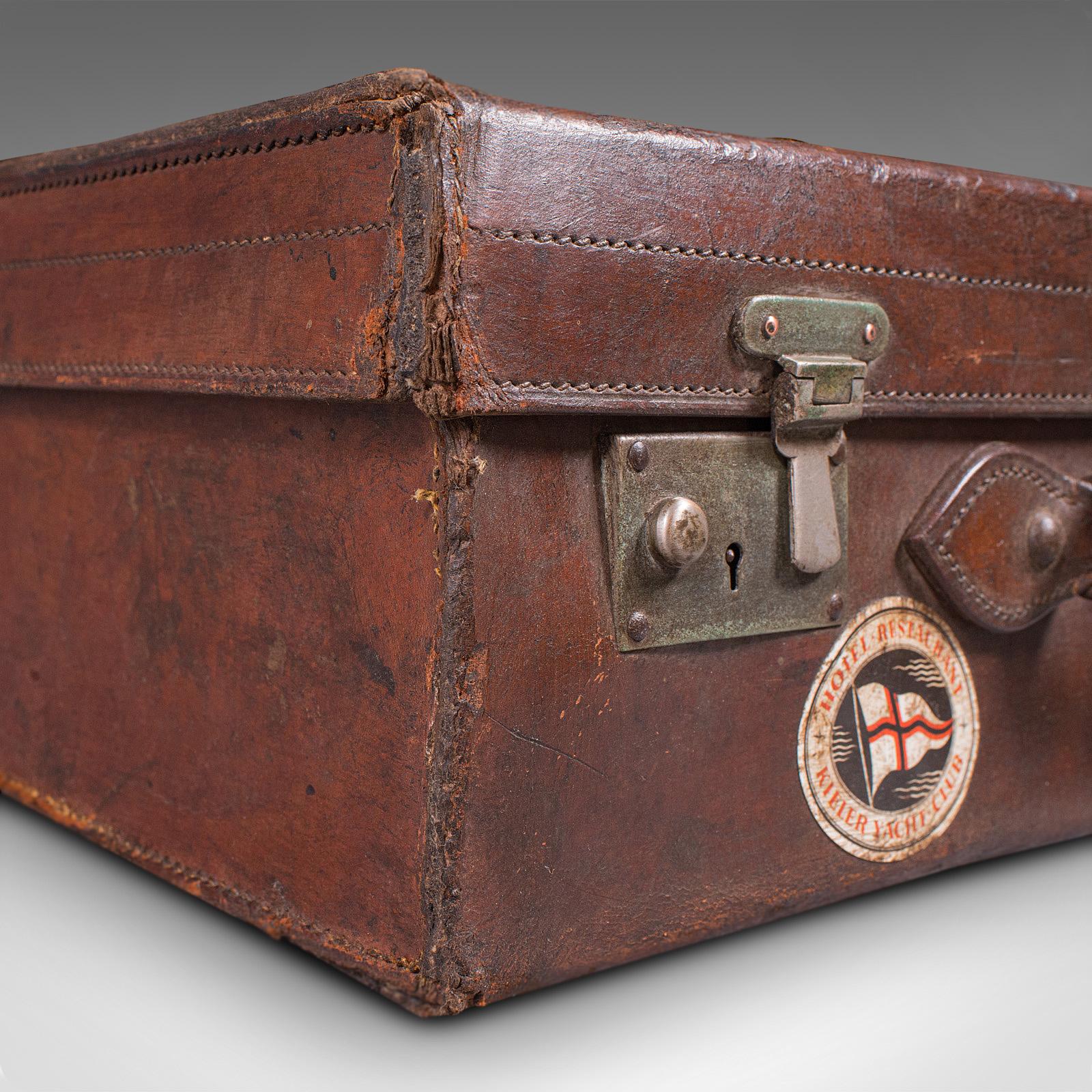 Antique Gentleman's Suitcase, English, Leather, Case, Travel, Edwardian, C.1910 6
