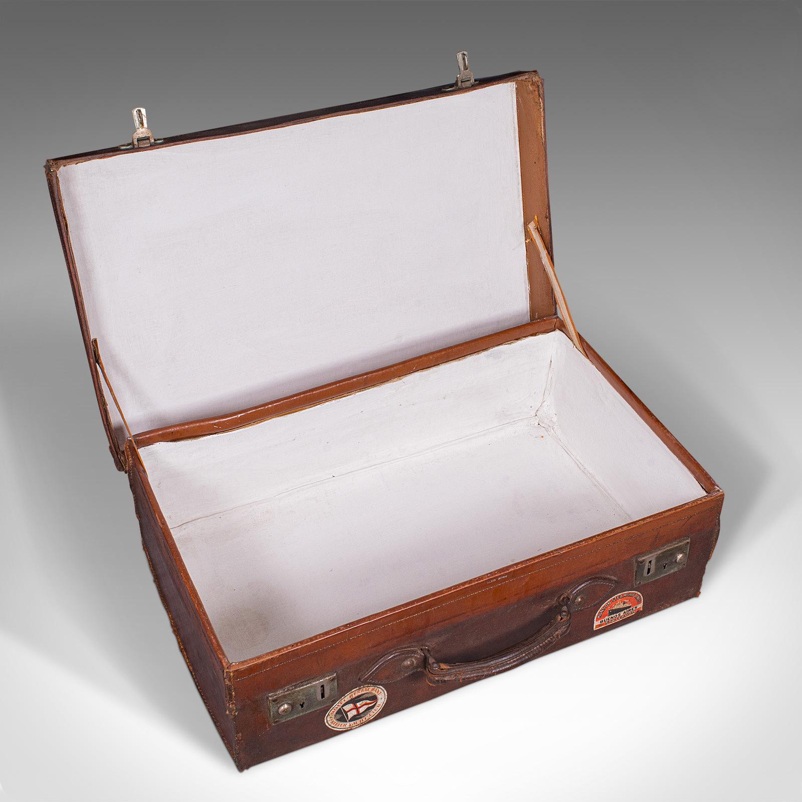 Antique Gentleman's Suitcase, English, Leather, Case, Travel, Edwardian, C.1910 2