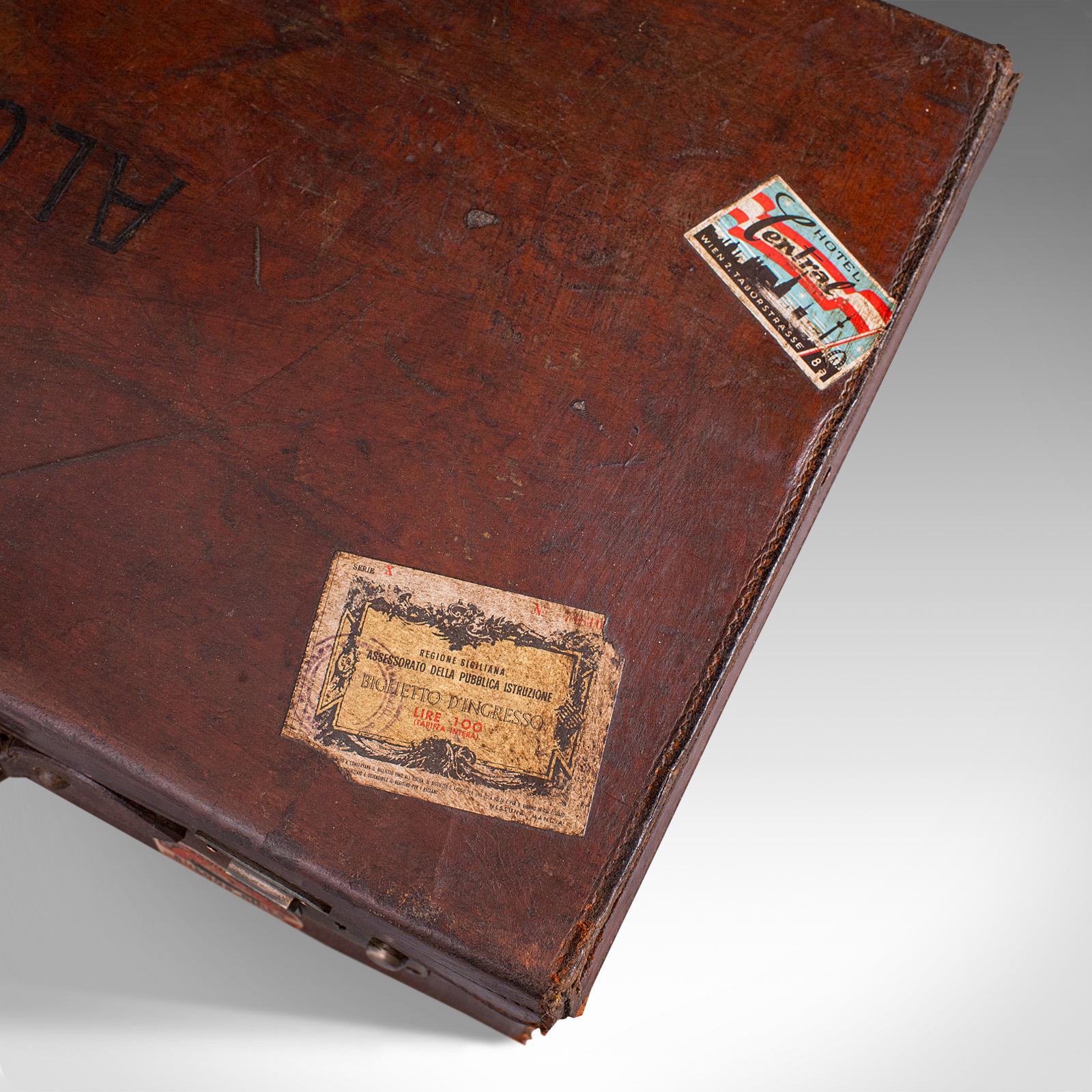 Antique Gentleman's Suitcase, English, Leather, Case, Travel, Edwardian, C.1910 4