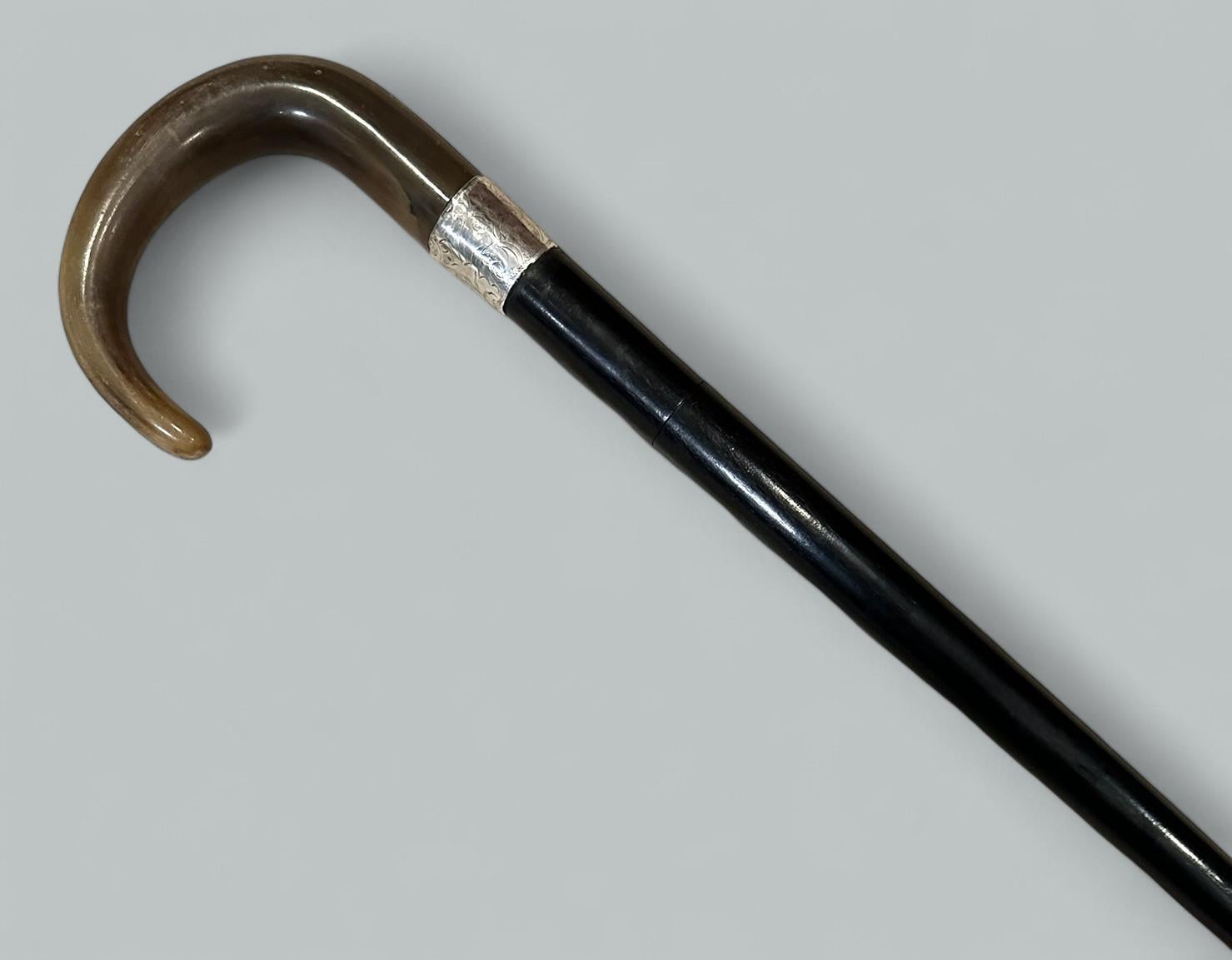 Espada de caballero antigua Bastón inglés de madera de plata de ley 1913 Inglés en venta