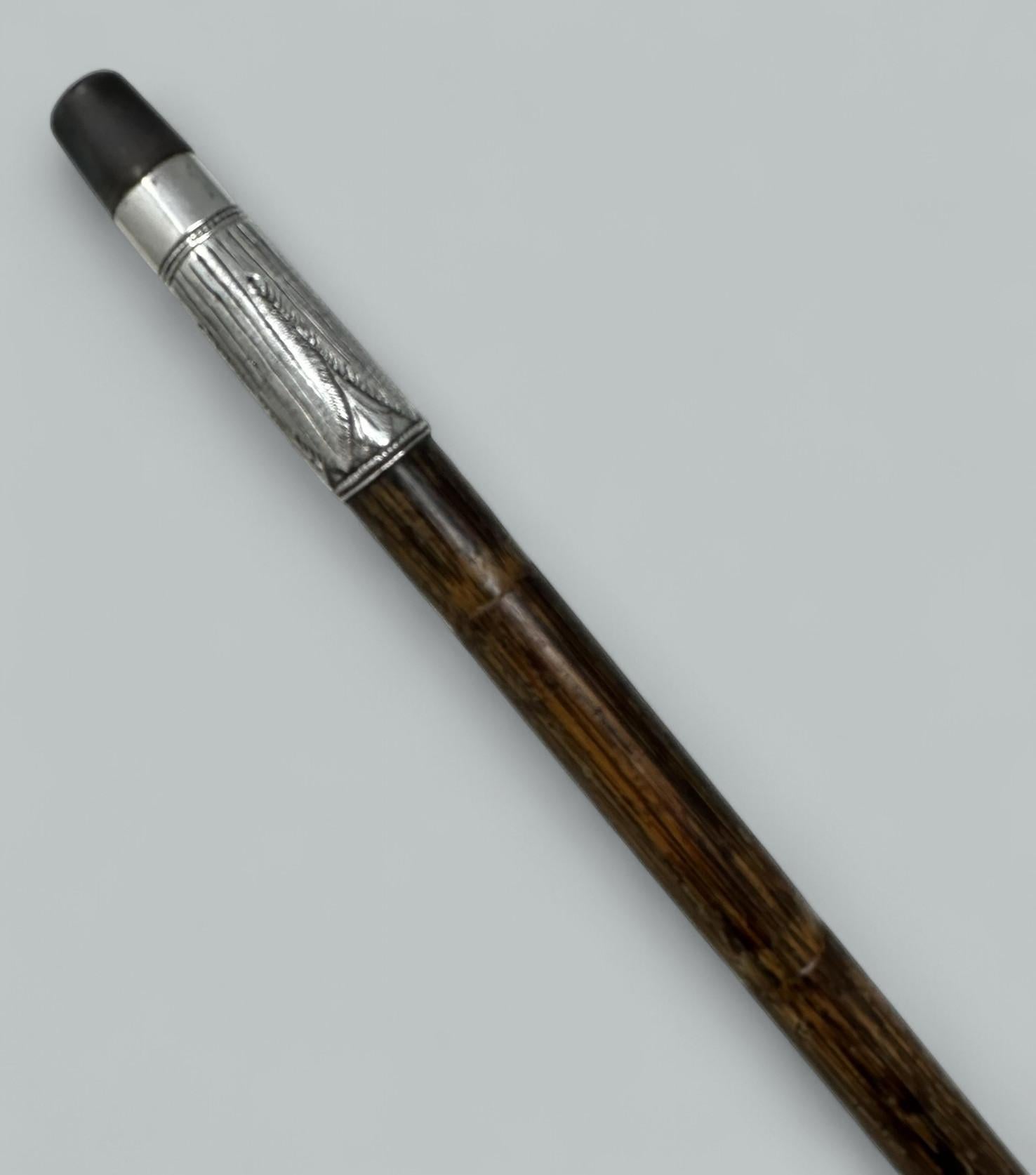 Antike Gentleman Schwert Gehstock Stock Sterling Silber Partridg Holz 19.Jh. im Zustand „Gut“ im Angebot in Dublin, Ireland