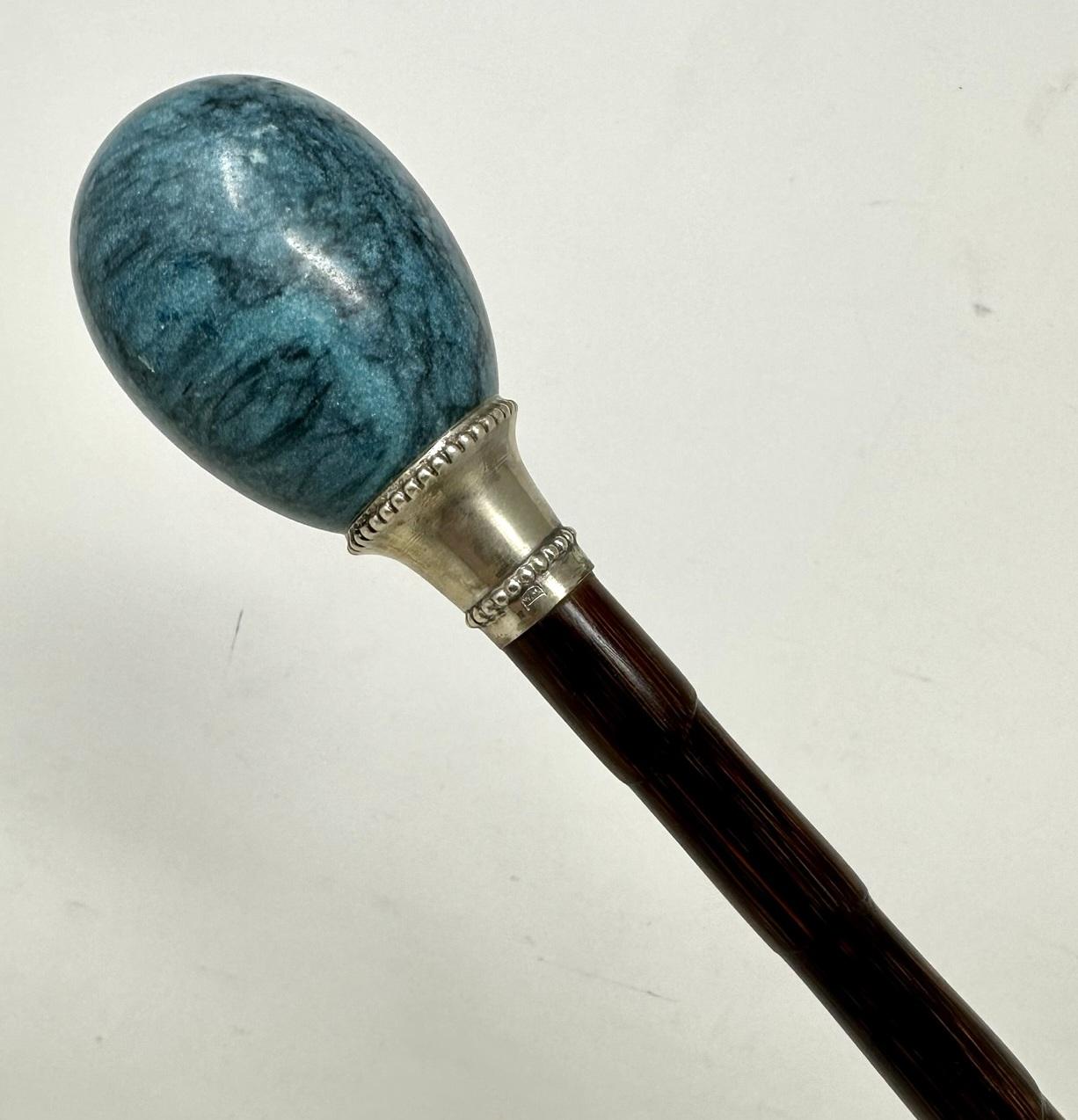Victorian Antique Gentleman's Sword Walking Stick Cane Sterling Silver Partridge Wood 19 C