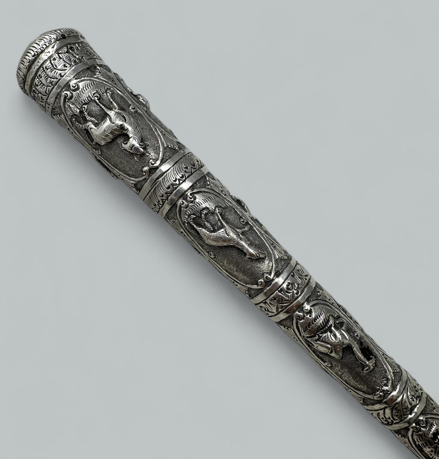 Antike Gentleman Schwert Spazierstock Stock Sterling Silber Rebhuhn Holz 19. (Poliert)