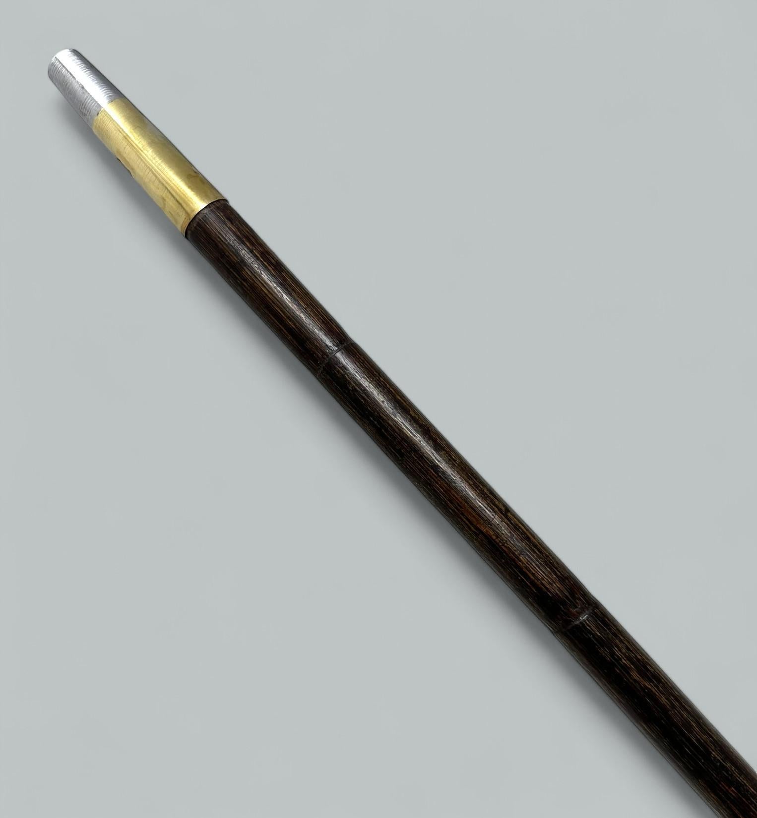 Antike Gentleman Schwert Spazierstock Stock Sterling Silber Rebhuhn Holz 19. (Sterlingsilber)