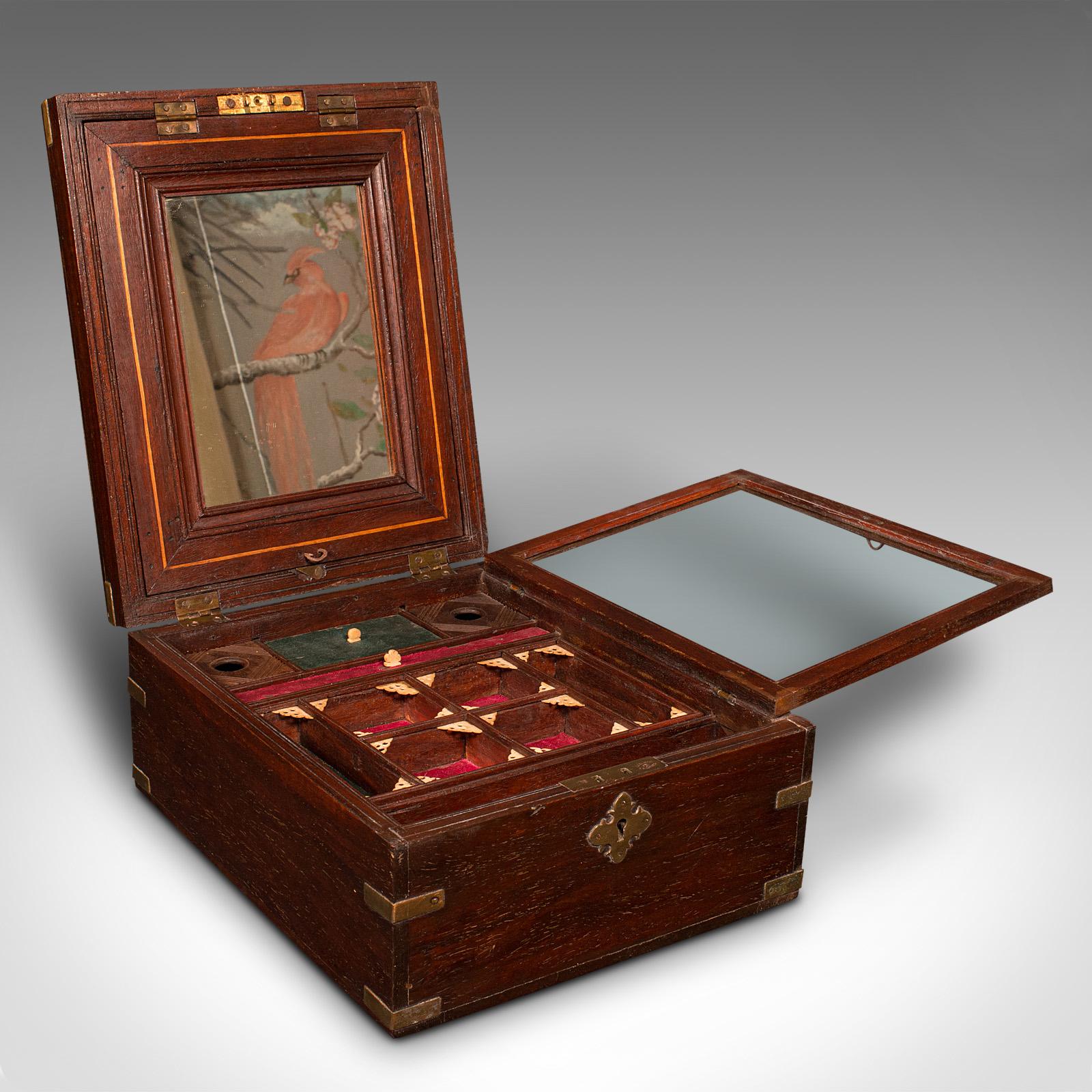 Caja de viaje de caballero antigua, angloindia, estuche para correspondencia, victoriana en Bueno estado para la venta en Hele, Devon, GB