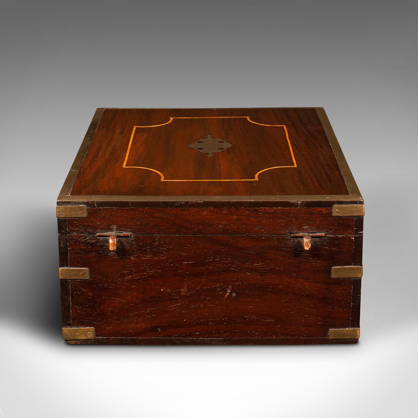 Caja de viaje de caballero antigua, angloindia, estuche para correspondencia, victoriana en venta 1