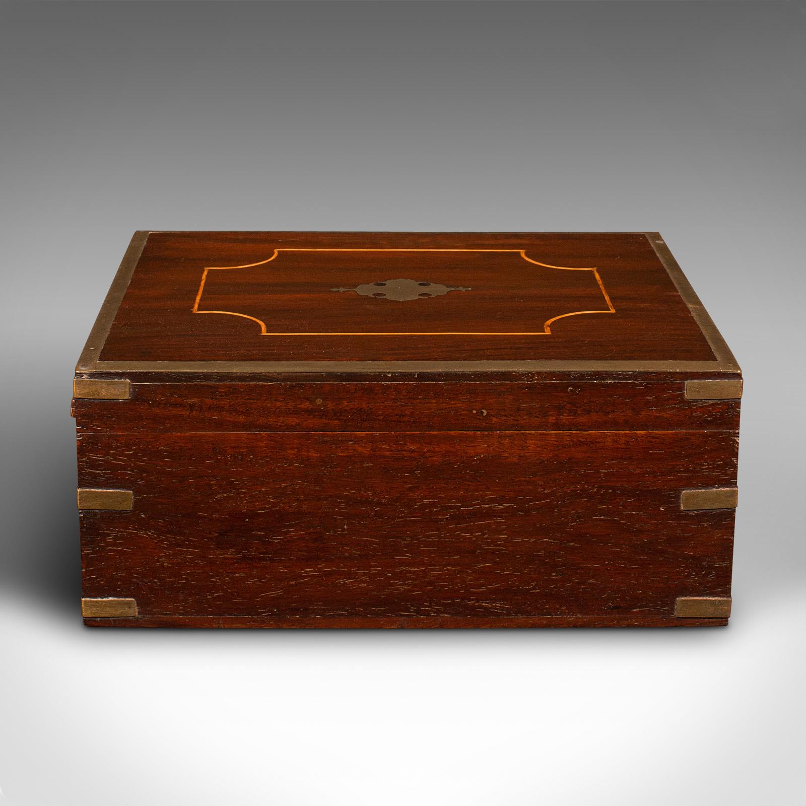 Caja de viaje de caballero antigua, angloindia, estuche para correspondencia, victoriana en venta 2