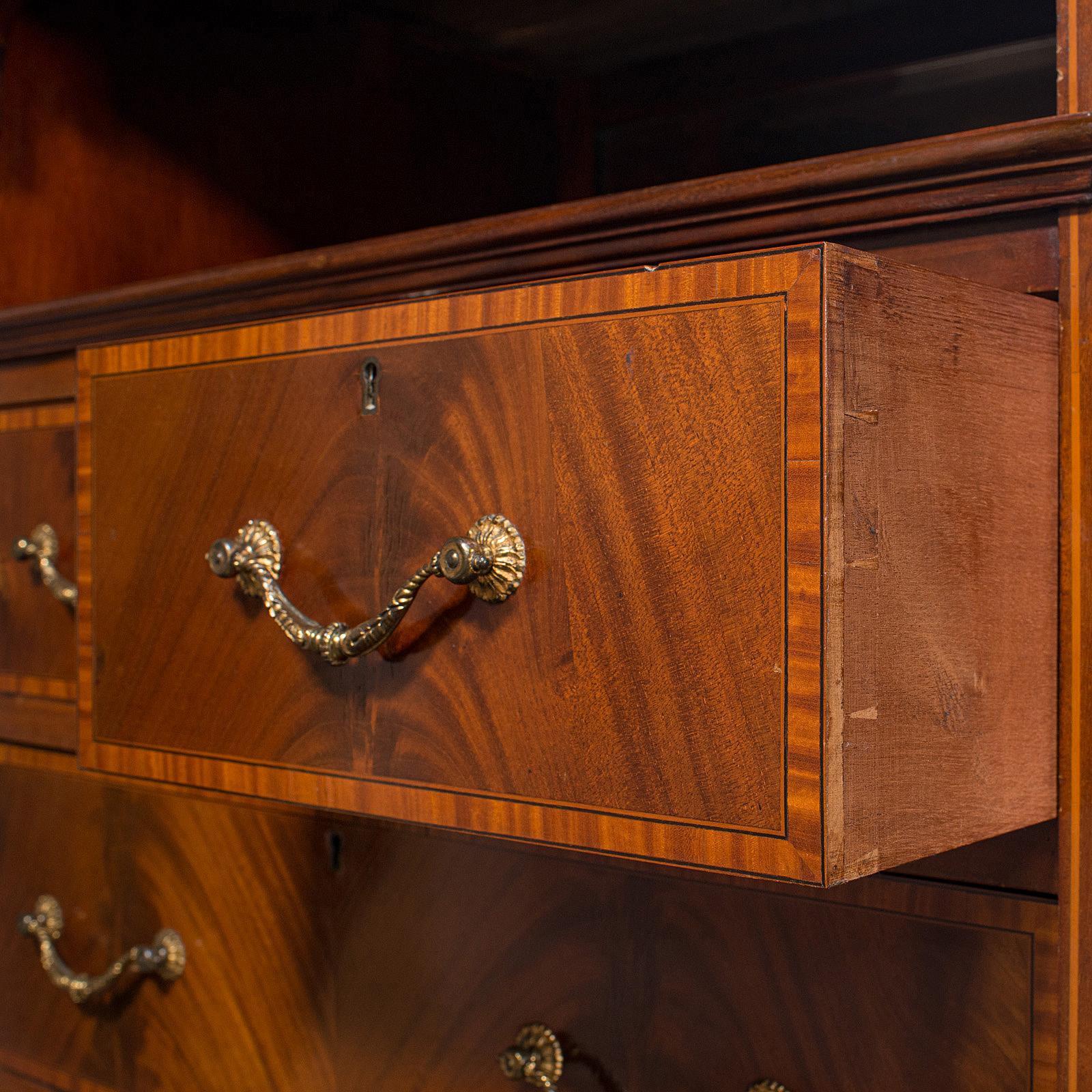 Antique Gentleman's Triple Wardrobe, English, Mahogany, Cabinet, Victorian, 1880 4