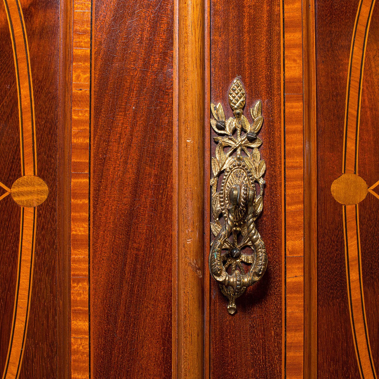 Antique Gentleman's Triple Wardrobe, English, Mahogany, Cabinet, Victorian, 1880 1