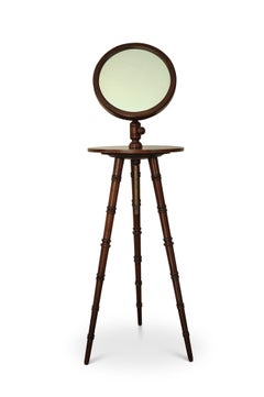 Antique Gentleman's Tripod Shaving Stand with Adjustable Height Mirror