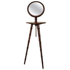 Antique Gentleman's Tripod Shaving Stand with Adjustable Height Mirror