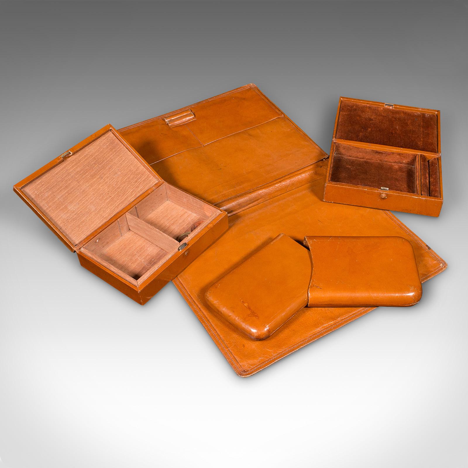 Antique Gentleman's Valet Suitcase, English, Leather, Fitted Interior, C.1920 For Sale 6