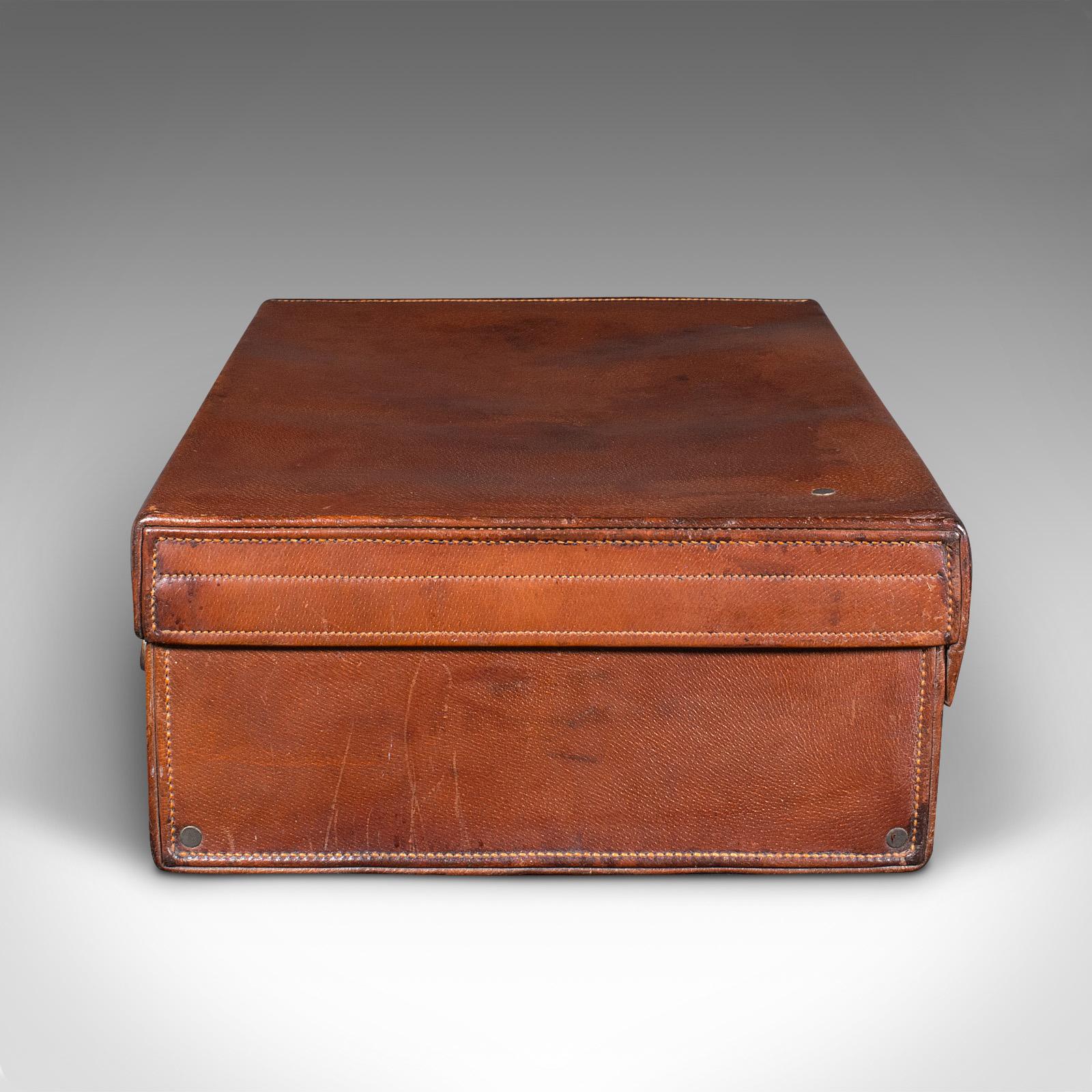 Antique Gentleman's Valet Suitcase, English, Leather, Fitted Interior, C.1920 For Sale 2