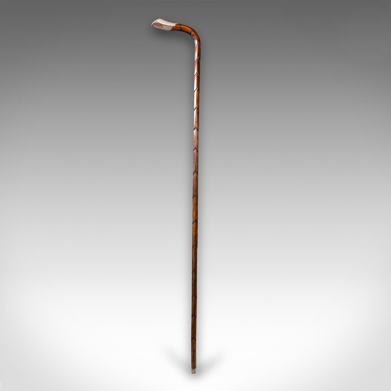 This is an antique gentleman's walking stick. An English, coromandel and silver cane with hallmarks, dating to the Edwardian period, 1904.

A dashing cane, ideally suited to the discerning Flâneur or a walk along a promenade
Displays a desirable