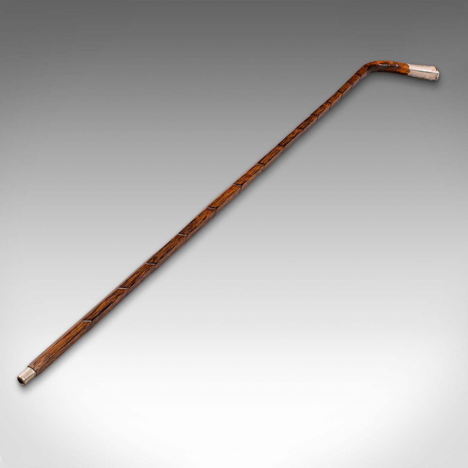 Antique Gentleman's Walking Stick, English, Coromandel, Silver, Cane, Edwardian In Good Condition In Hele, Devon, GB